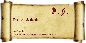 Metz Jakab névjegykártya